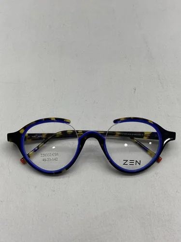 ZEN Akafy Blue Tortoise Eyewear Glasses Partial Frames Clear Lens 220332 C01