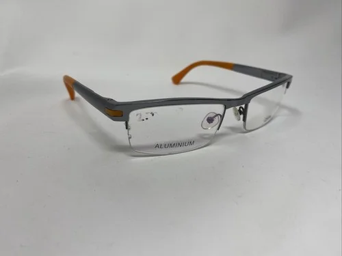 ZEN BARCELONA EYEGLASS FRAME 340 c1 55/18 SPAIN ALUMINUM SILVER ORANGE &044 4