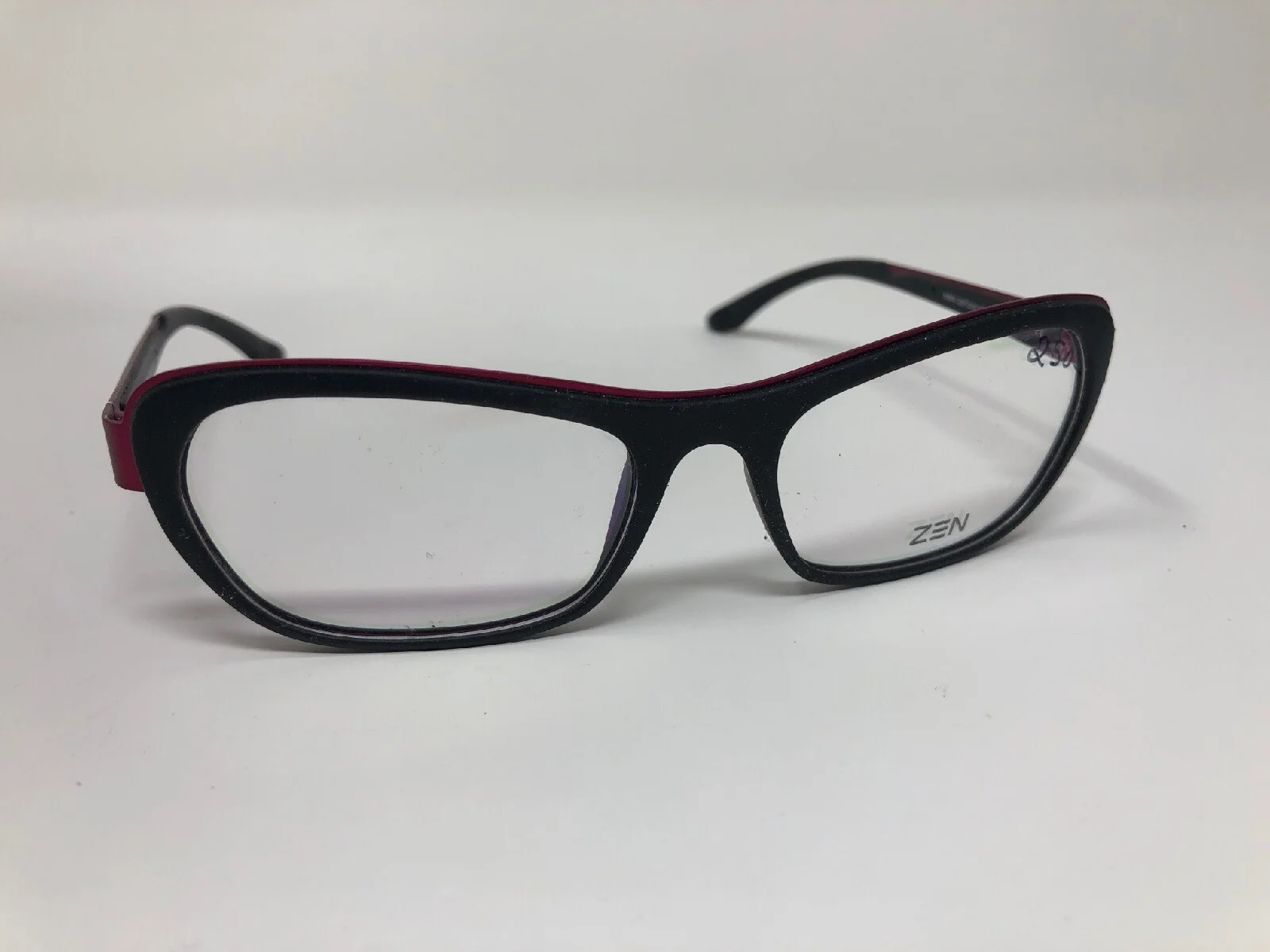 ZEN BARCELONA EYEGLASSES FRAME 327 C 4 52-17 Spain Black Pink Rubber Metal O905 3