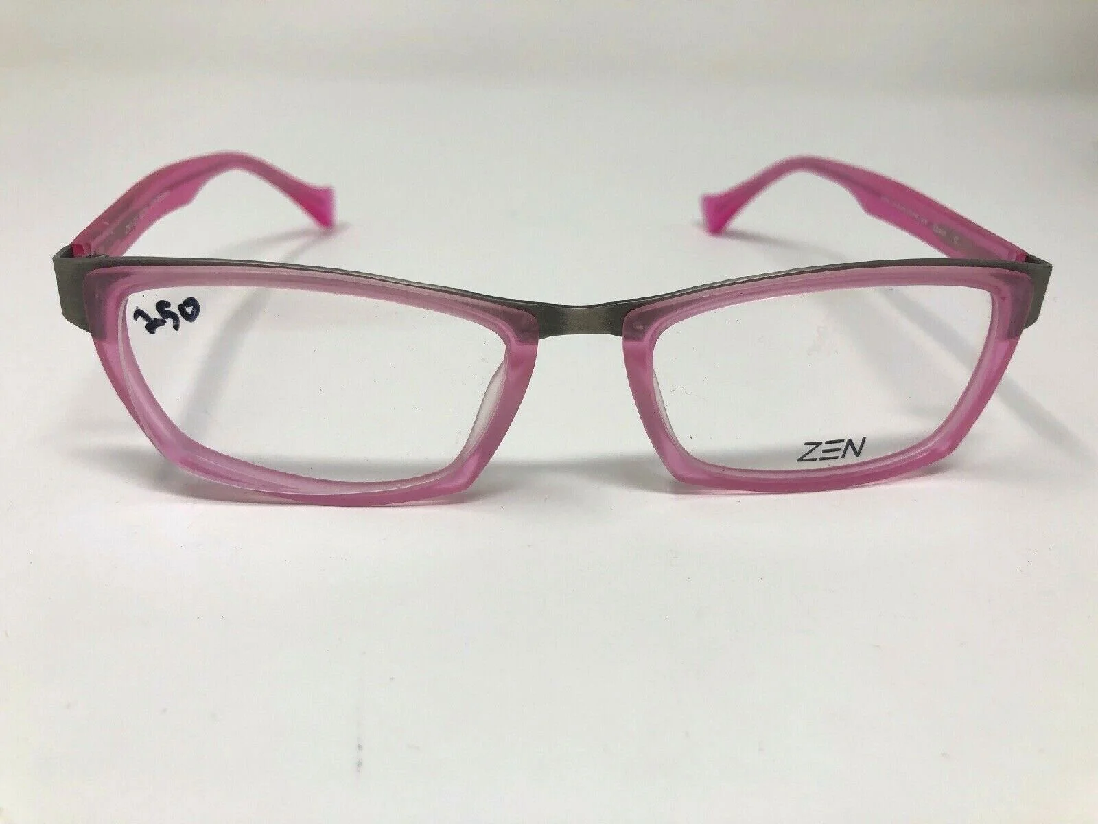 Zen Barcelona Eyeglasses Frame Spain Z341 C.5 52-18 Frost Pink/Gunmetal YL67