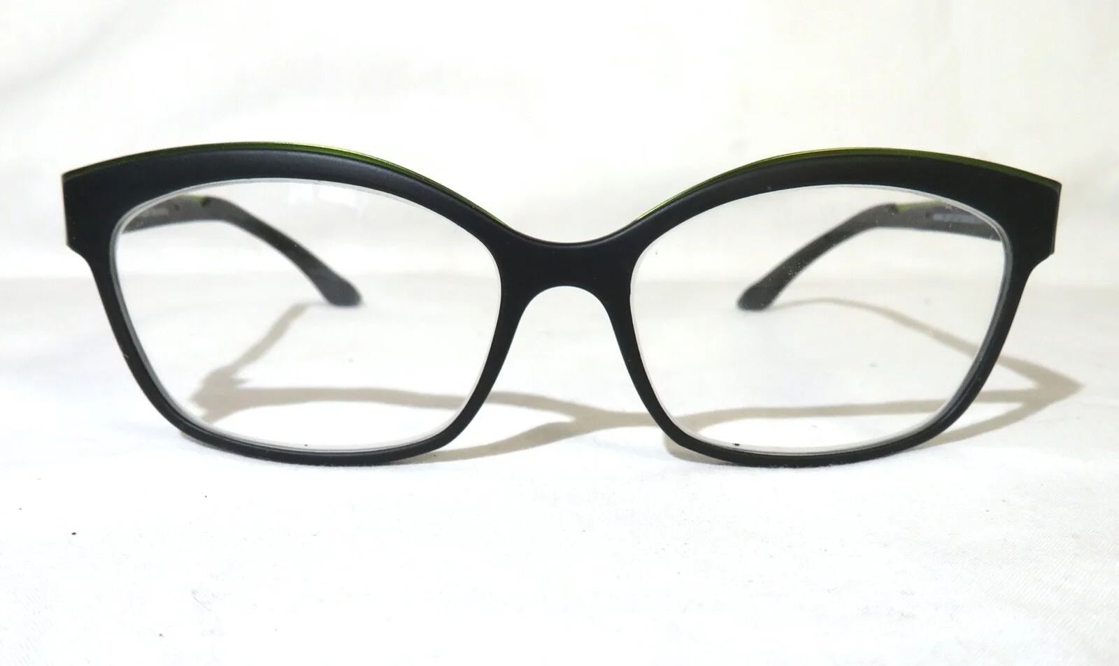 Zen Barcelona Spain 336 EYEGLASSES FRAMES 53-15-135 Black/lime green Cat Eye 2