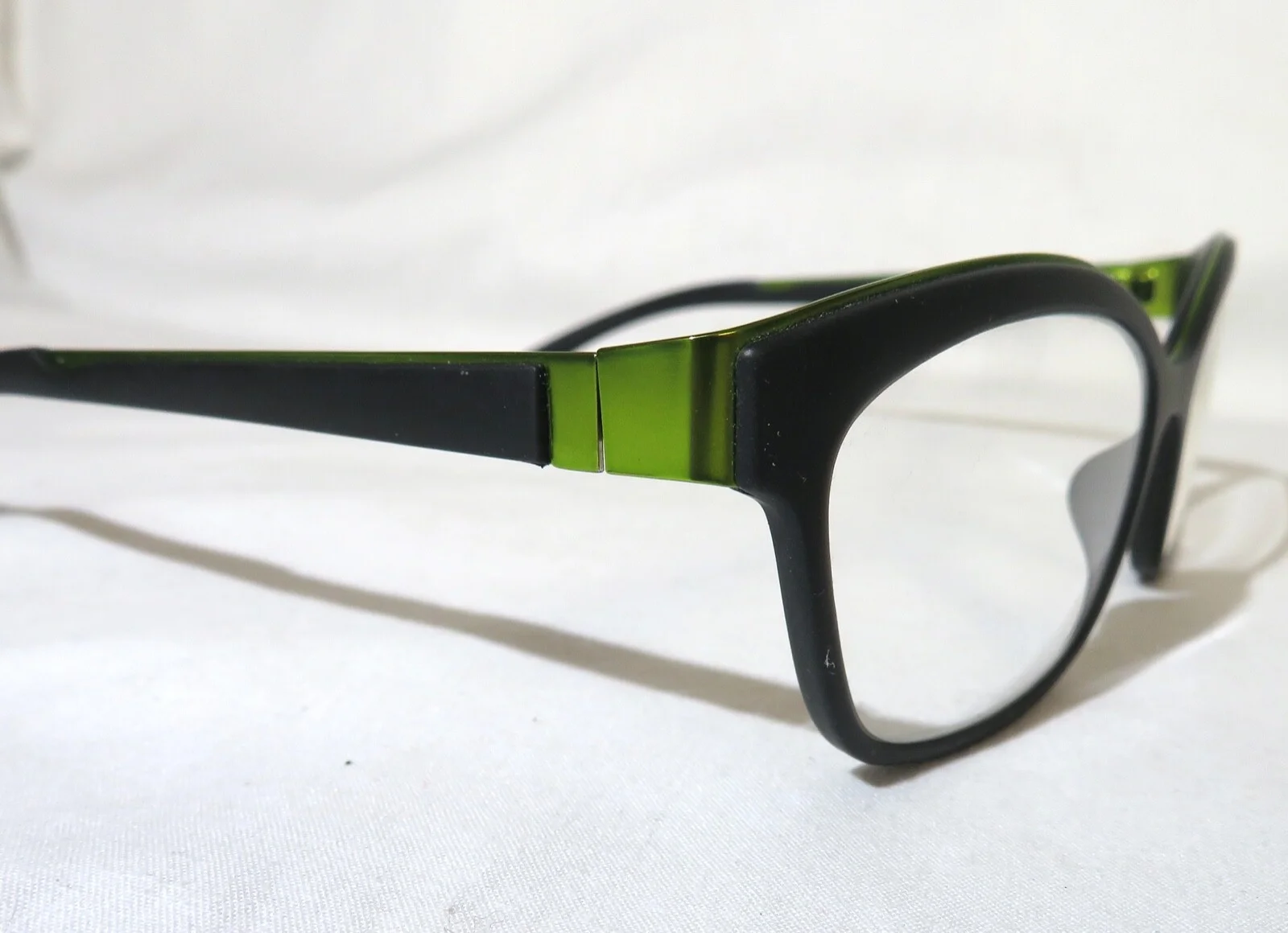 Zen Barcelona Spain 336 EYEGLASSES FRAMES 53-15-135 Black/lime green Cat Eye 3