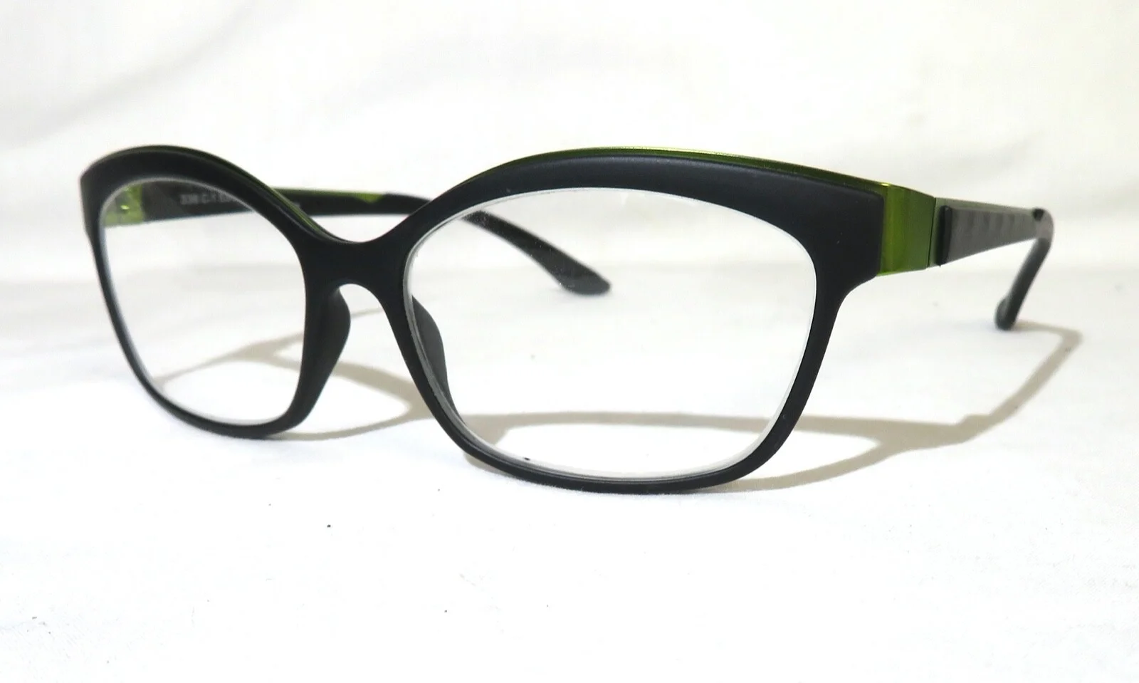 Zen Barcelona Spain 336 EYEGLASSES FRAMES 53-15-135 Black/lime green Cat Eye 4