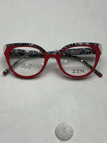 ZEN Gorosabel Red Black White Eyewear Glasses Frames Clear Lens 220225 C05