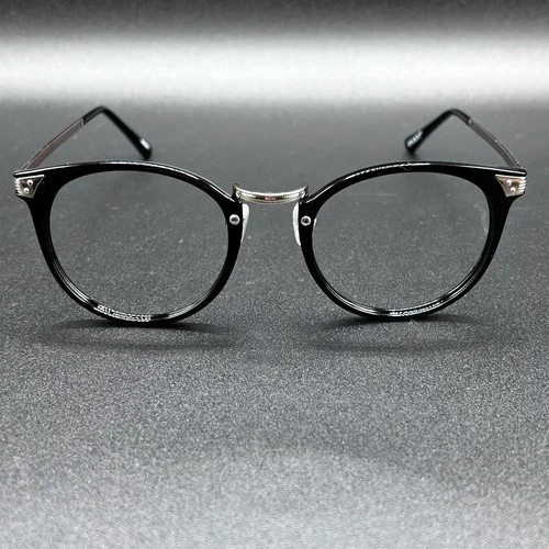 Zenni 785321 Round Eyeglasses Frame Black Gold 49-23-143 EUC 3
