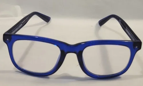 Zenni eyeglass frame 1255216 in blue with demo lens