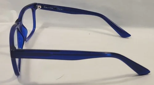 Zenni eyeglass frame 1255216 in blue with demo lens 2