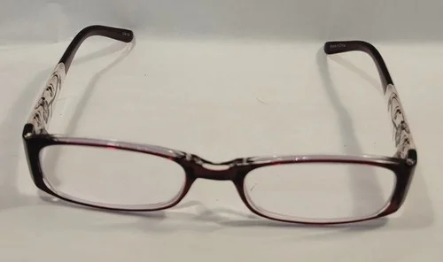 Zenni eyeglass frame 339128 with demo lens in clear/red