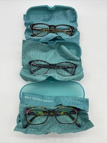Zenni Eyeglasses Pre-Owned Lot of 3 with cases