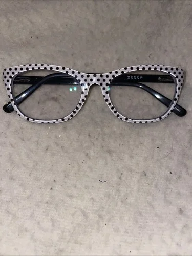 zenni eyeglasses women White Black Polka Dots Frames