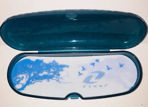 ZENNI Hard Case Clamshell Eyeglass Sunglasses Cover Dark Blue Turquoise 2