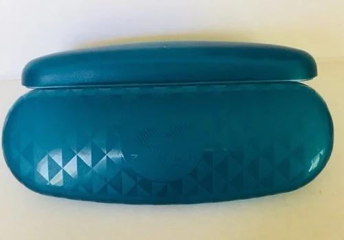 ZENNI Hard Case Clamshell Eyeglass Sunglasses Cover Dark Blue Turquoise 3