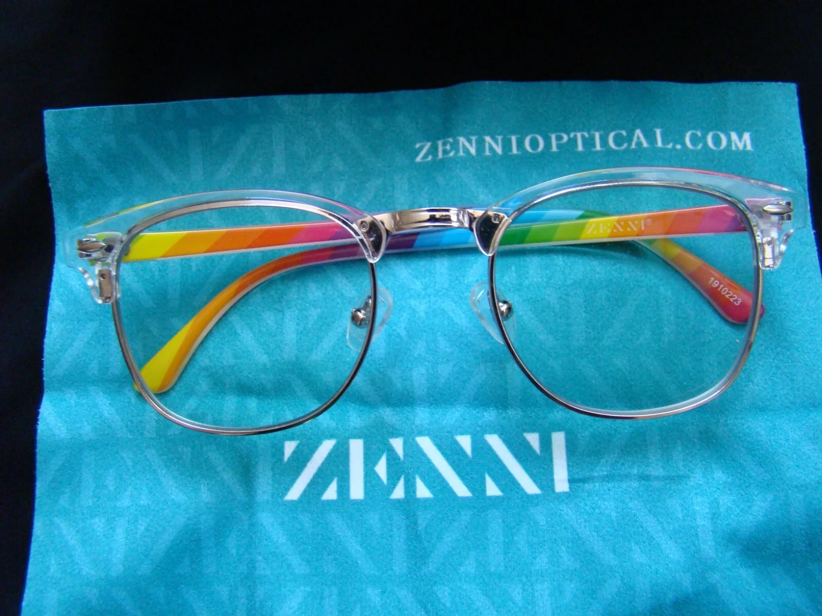 Zenni Optical 1910223 Eyeglasses with Case Prescription Unkown NEW LE Pride 2
