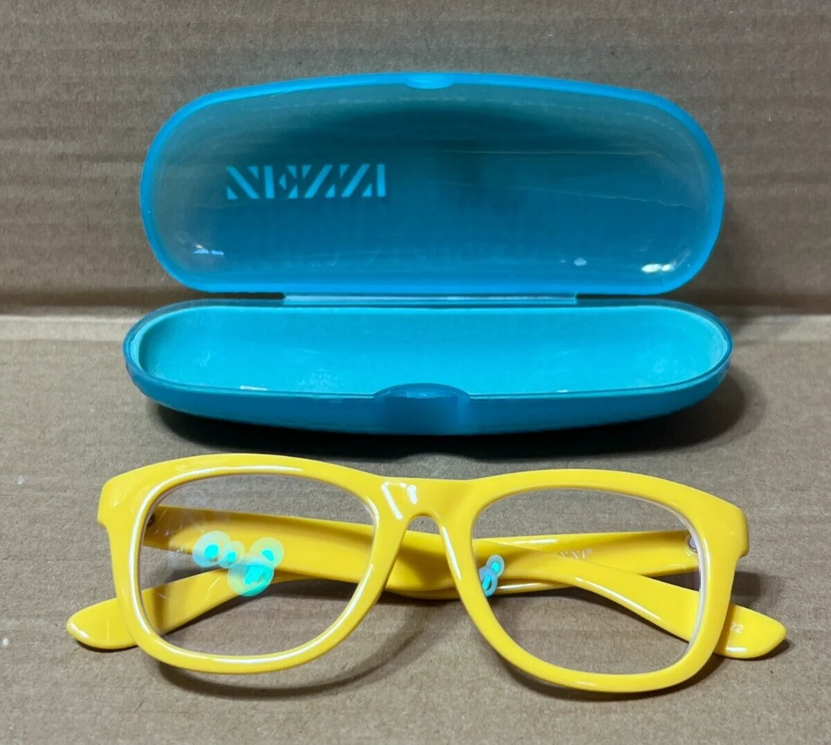 ZENNI Optical Eyeglasses Square Yellow 124122 w/ Case *MAKE AN OFFER* [C2]
