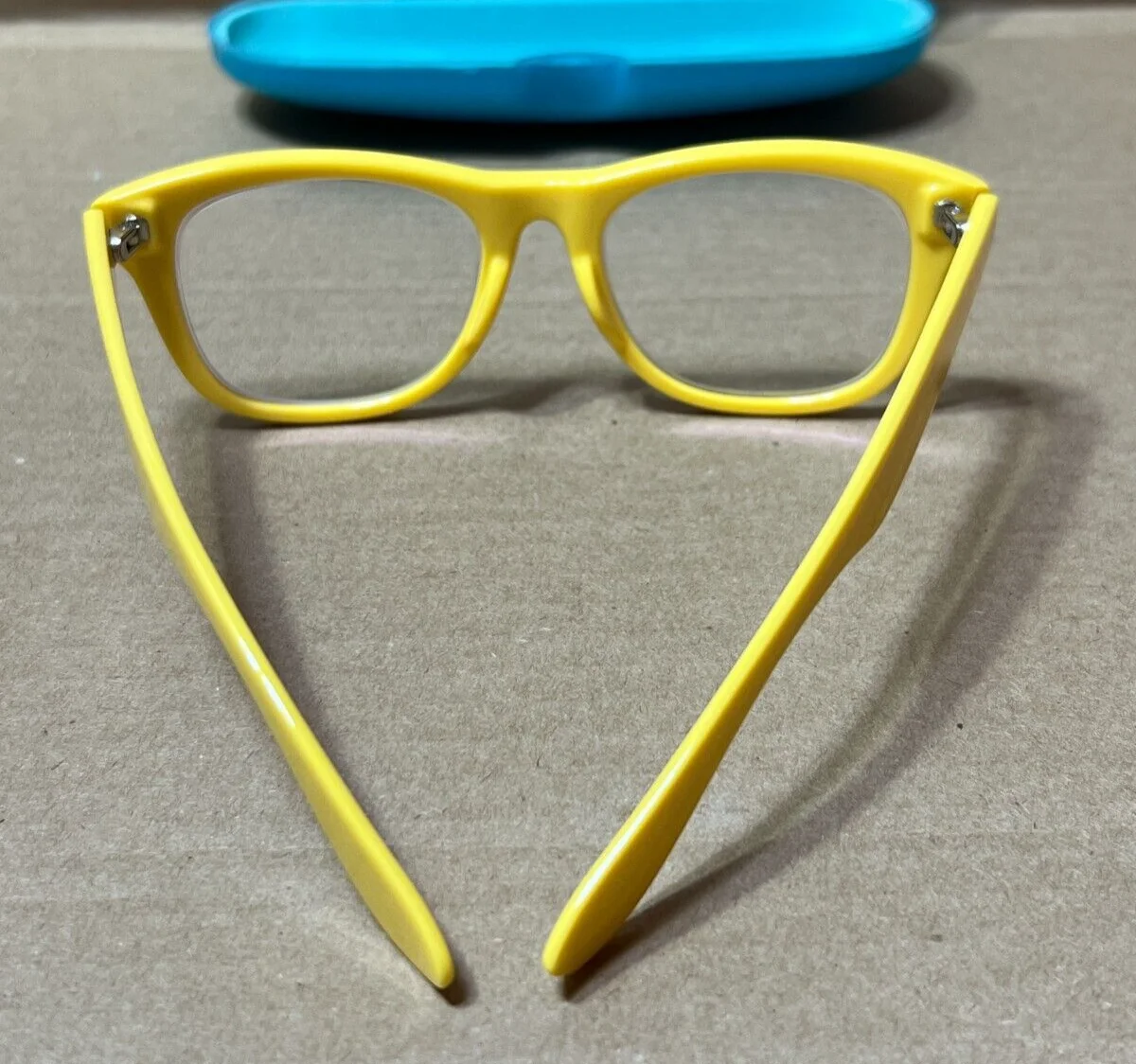 ZENNI Optical Eyeglasses Square Yellow 124122 w/ Case *MAKE AN OFFER* [C2] 2