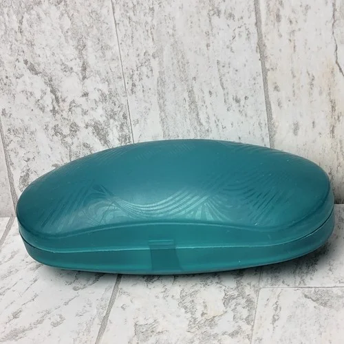 Zenni Plastic Hard Case Shell Snap Shut Eye Glass Case Turquoise Teal