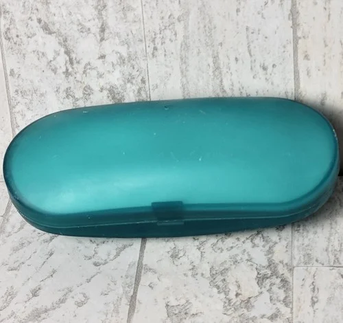 Zenni Plastic Hard Case Shell Snap Shut Eye Glass Case Turquoise Teal 2