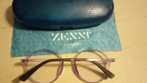 ZENNI Purple ROUND EYEGLASSES FRAMES 126917 with Case/Cloth