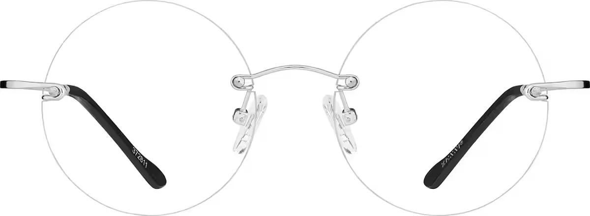Zenni Silver Round Circle Clear Rimless Glasses Steve Jobs 372811 Non Prescripti 3