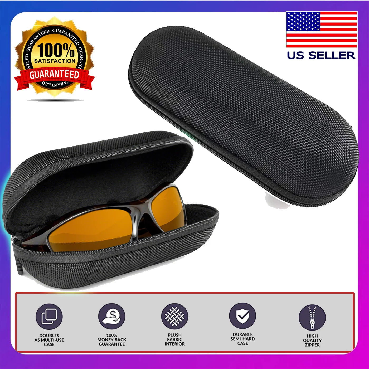Zipper Sunglasses Case Eyeglasses Case Fits for Ray Ban Oakley Sunglasses Cases