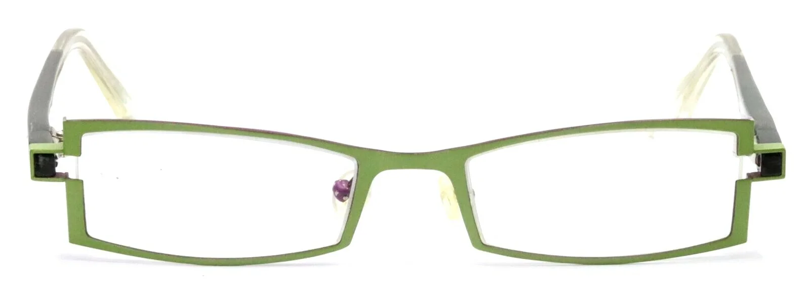 ZIS ONE 1006 Col 3 Lime Green Rectangular Eyeglasses 52-19-135 France 2