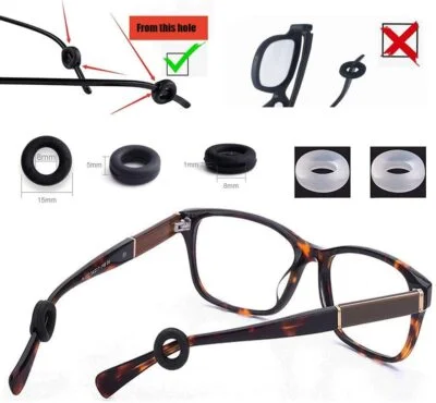 Zotech 12 Pairs Silicone Anti-Slip Eyeglasses Retainers (Black) 3